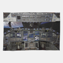 NASAスペースシャトルコックピット地球軌道ウィンドウビュー キッチンタオル