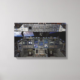 NASAスペースシャトルコックピット地球軌道ウィンドウビュー キャンバスプリント