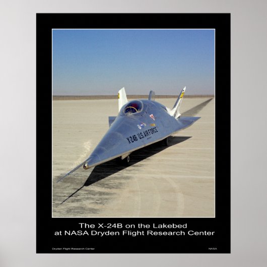 NASAドライアデンセンターのレイクベッドのX-24B ポスター (正面)