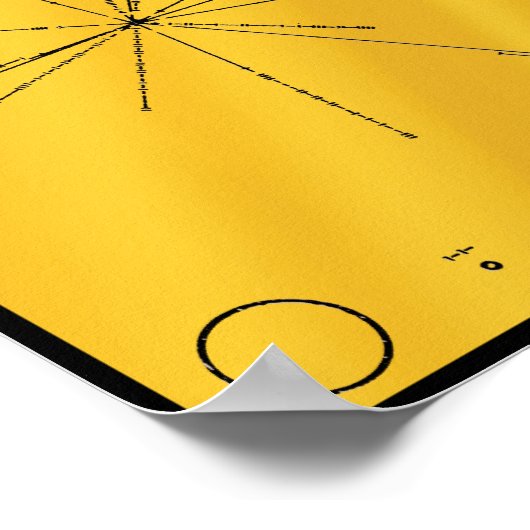 NASAパイオニア10宇宙プローブ金ゴールドプラーク ポスター (角)