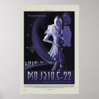 NASAレトロエクソプラネットPSO J318.5-22旅行ポスター ポスター