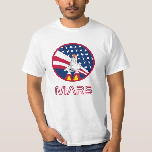 NASAロケット船火星宇宙旅行ギフト Tシャツ (正面)