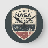 NASAロケット部が星によって証明された時間でテスト ラウンド壁時計 (正面)
