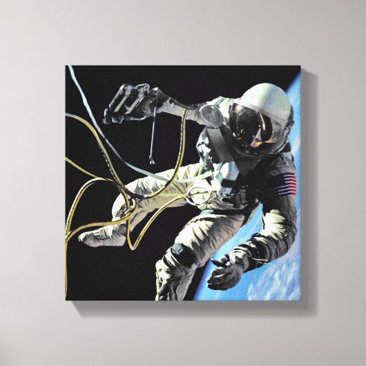 NASA初のアメリカ人宇宙飛行士の宇宙遊泳写真 キャンバスプリント (正面)