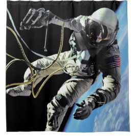 NASA初のアメリカ人宇宙飛行士の宇宙遊泳写真 シャワーカーテン