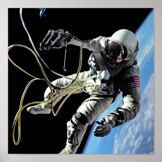 NASA初の米国人宇宙飛行士の宇宙遊泳写真 ポスター (正面)