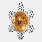 NASA天文台からの笑顔太陽のの太陽 スノーフレークピューターオーナメント (右)