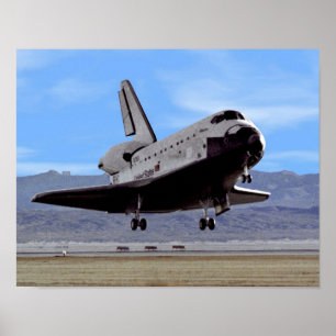 NASA宇宙シャトルアトランティスランディングエドワーズAFB ポスター