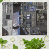 NASA宇宙シャトルコックピットアース軌道窓ビュー キッチンタオル (折り畳み)