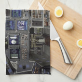 NASA宇宙シャトルコックピットアース軌道窓ビュー キッチンタオル (四つ折り)