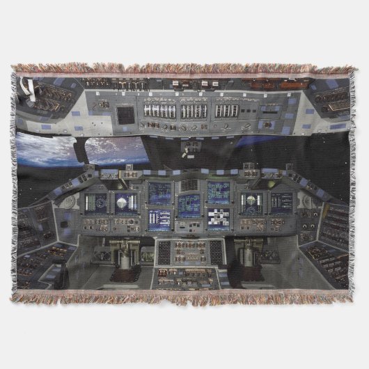 NASA宇宙シャトルコックピットアース軌道窓ビュー スローブランケット (正面)