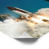 NASA宇宙シャトル打ち上げ、ロケット火災 フォトプリント (角)