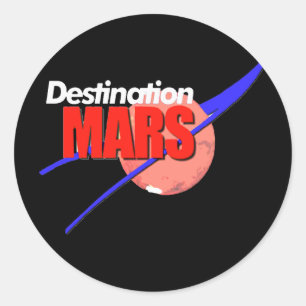 NASA宛先火星ロゴ ラウンドシール