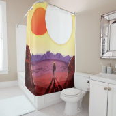 NASA未来の旅行ポスタリラックスー – ケプラー16b シャワーカーテン (インサイチュ)