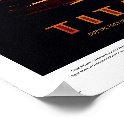 NASA未来の旅行ポスター – 土星の月のタイタン ポスター (角)