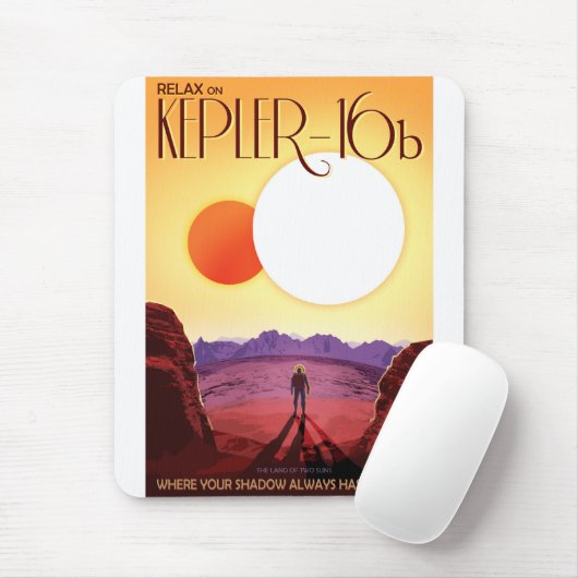 NASA未来の旅行ポスター- Kepler 16bでリラックスして下さい マウスパッド (マウス)
