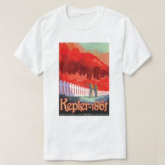 NASA未来の旅SFポスター - ケプラー186f Tシャツ (デザイン正面)