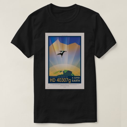 NASA未来の旅SFポスター - スーパーアース Tシャツ (デザイン正面)