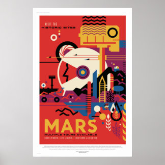 NASA未来旅行ポスター訪問火星宇宙ヴィンテージ ポスター