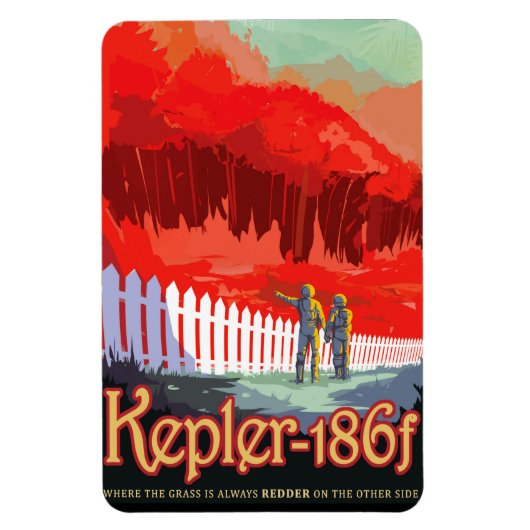 NASA未来旅行Sci Fiポスター – Kepler 186f マグネット (縦)