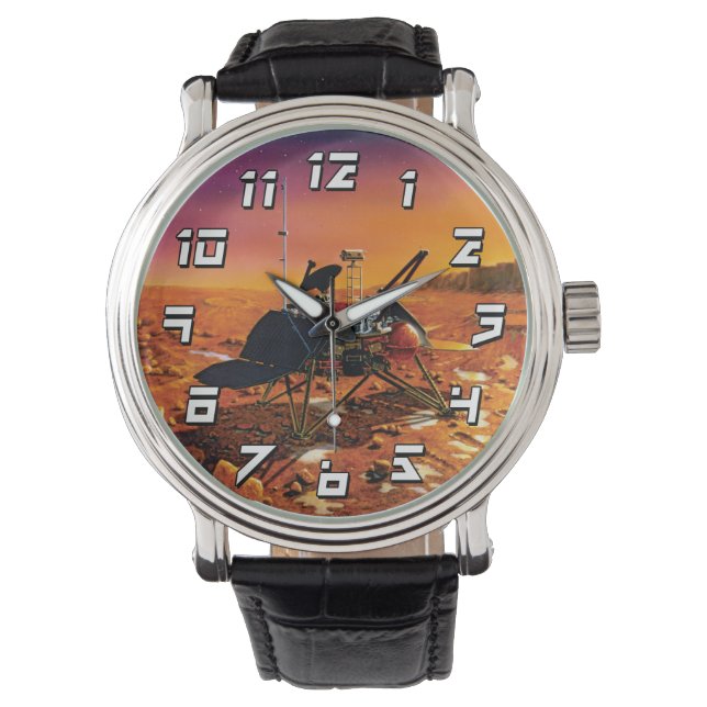 NASA火星ポーラランダーアーティストコンセプトアートワーク 腕時計 (正面)