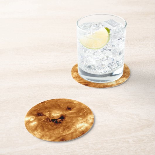 NASA観測装置からの笑顔太陽のの太陽 ラウンドペーパーコースター (インサイチュ)