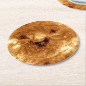 NASA観測装置からの笑顔太陽のの太陽 ラウンドペーパーコースター (アングル)