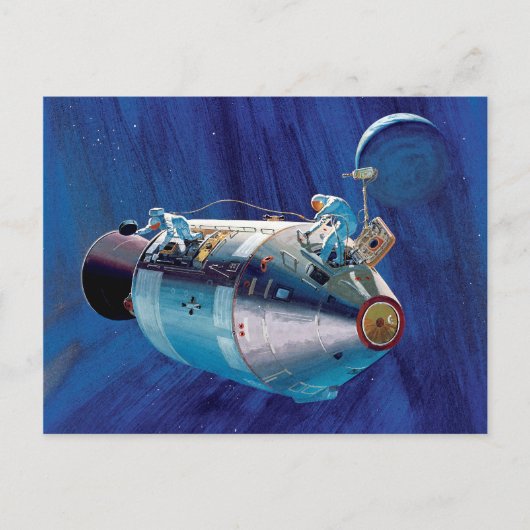 NASA アポロ15号司令サービスモジュールアート ポストカード (正面)