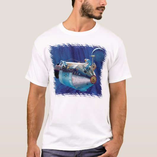 NASA アポロ15号司令サービスモジュール アート Tシャツ (正面)