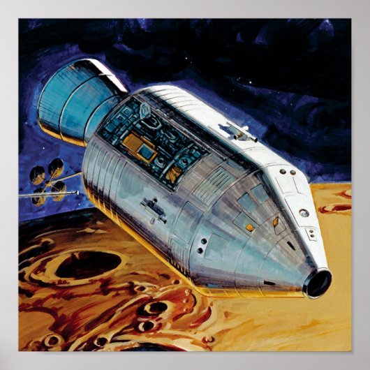 NASA アポロ15号 サブサテライト 月軌道アート ポスター (正面)