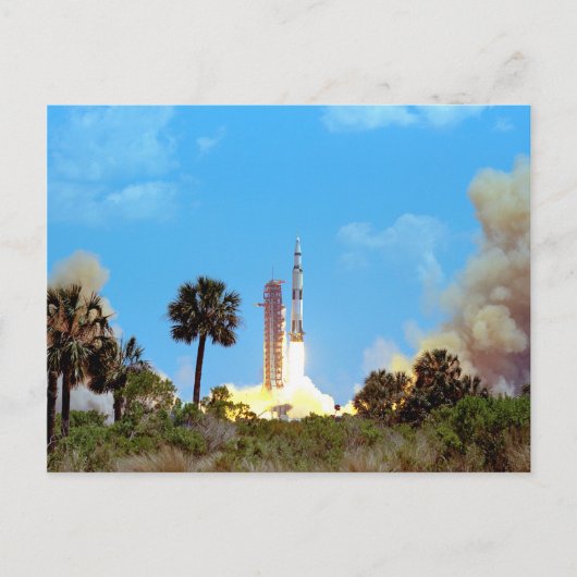 NASA アポロ16号 サターンV型ロケット打ち上げ ポストカード (正面)
