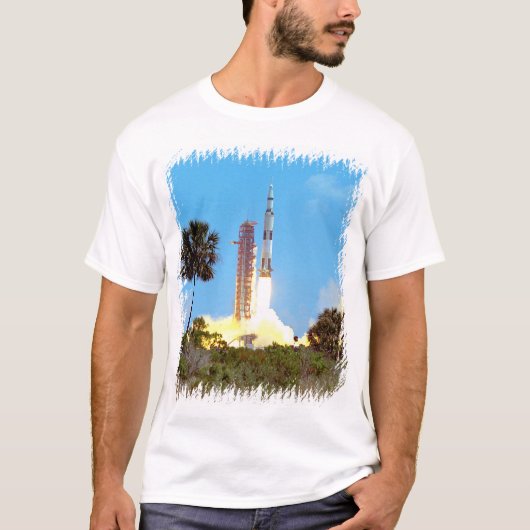 NASA アポロ16号 サターンV型ロケット打ち上げ Tシャツ (正面)
