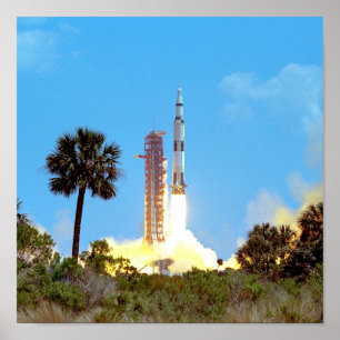 NASA アポロ16号 土星五号ロケット打ち上げ ポスター