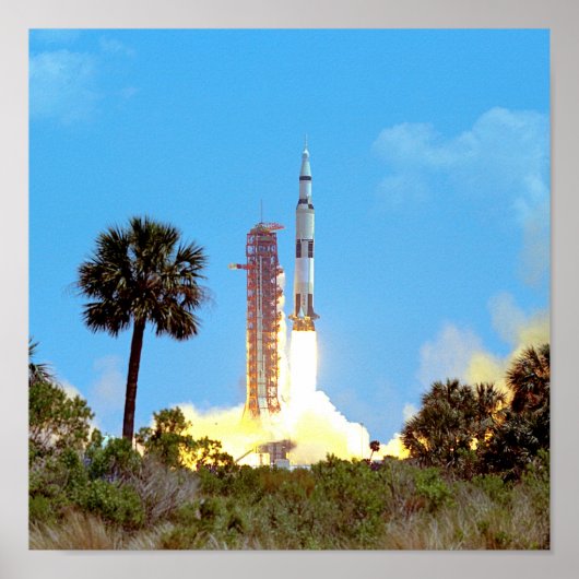 NASA アポロ16号 土星五号ロケット打ち上げ ポスター (正面)