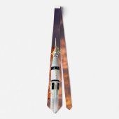 NASA アポロ・ソユーズ打ち上げロケットと日の出の発射台 ネクタイ (正面)