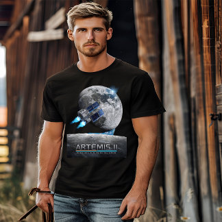 NASA アルテミスII月ミッション 銀河ロケットギア Tシャツ