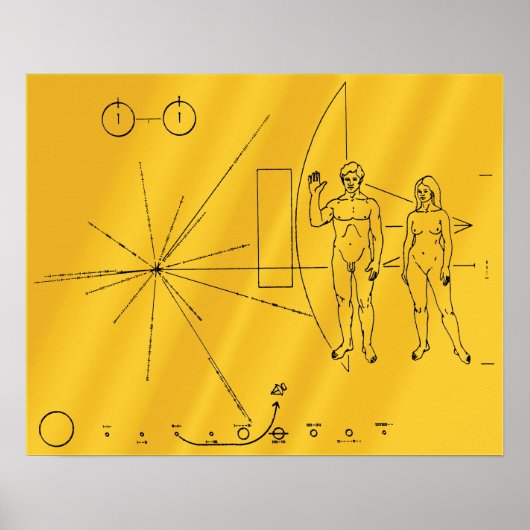 NASA パイオニア10号 金属プレート ポスター (正面)