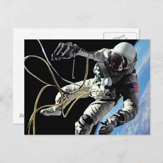 NASA 初のアメリカ人宇宙飛行士の宇宙遊泳写真 ポストカード (正面/裏面)