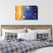 NASA 太陽系 宇宙 コラージュ キャンバスプリント (インサイチュ (寝室))
