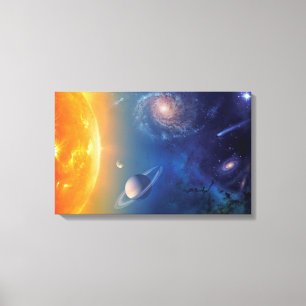 NASA 太陽系 宇宙 コラージュ キャンバスプリント