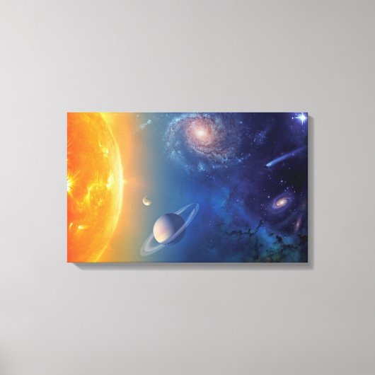 NASA 太陽系 宇宙 コラージュ キャンバスプリント (正面)