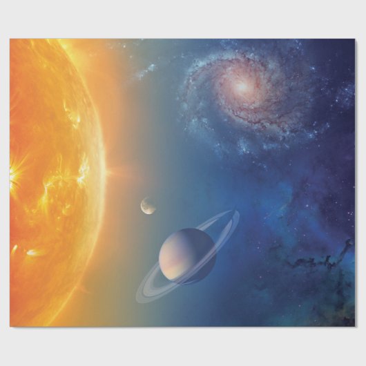 NASA 太陽系 宇宙 コラージュ ラッピングペーパー (フラット)