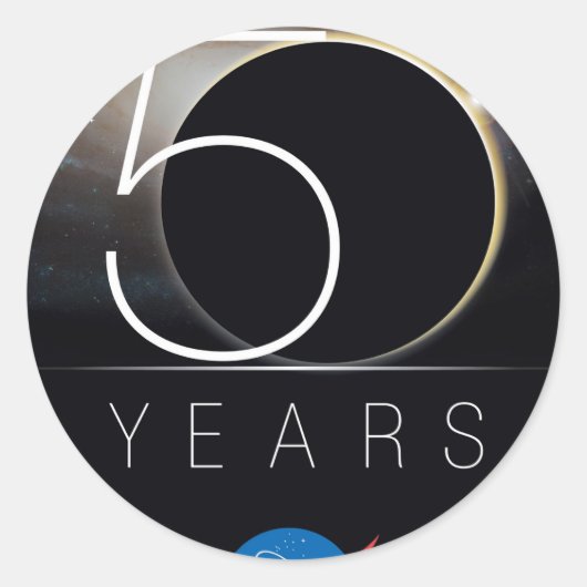 NASA 50周年記念ロゴ ラウンドシール (正面)