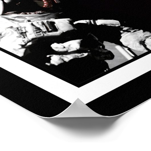 NASA Apollo 17 Astronaut Flag Earth Moon Photo ポスター (角)