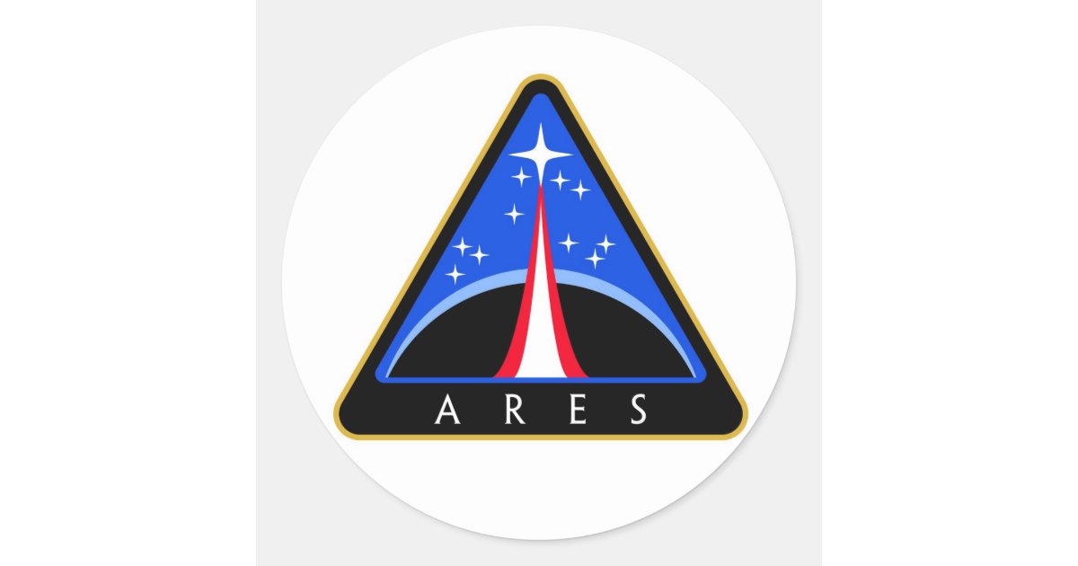 Nasa Aresロケットのロゴ ラウンドシール Zazzle Co Jp