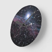 NASA ESAのベールの星雲 ラウンド壁時計 (傾斜)