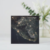 NASA ISSがインドの夜の写真 カード (スタンド正面)