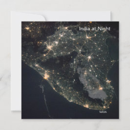 NASA ISSがインドの夜の写真 カード