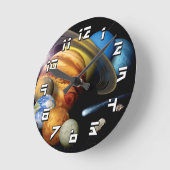 NASA JPLの太陽系の惑星のモンタージュの宇宙の写真 ラウンド壁時計 (傾斜)