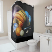 NASA JPLシステム惑星太陽のモンタージュ宇宙写真 シャワーカーテン (インサイチュ)